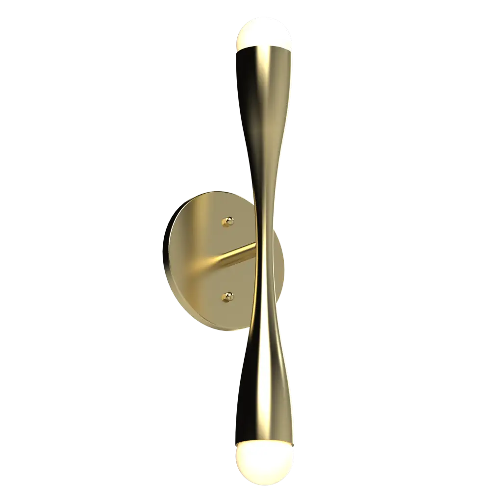 Gold wall sconce on a white background