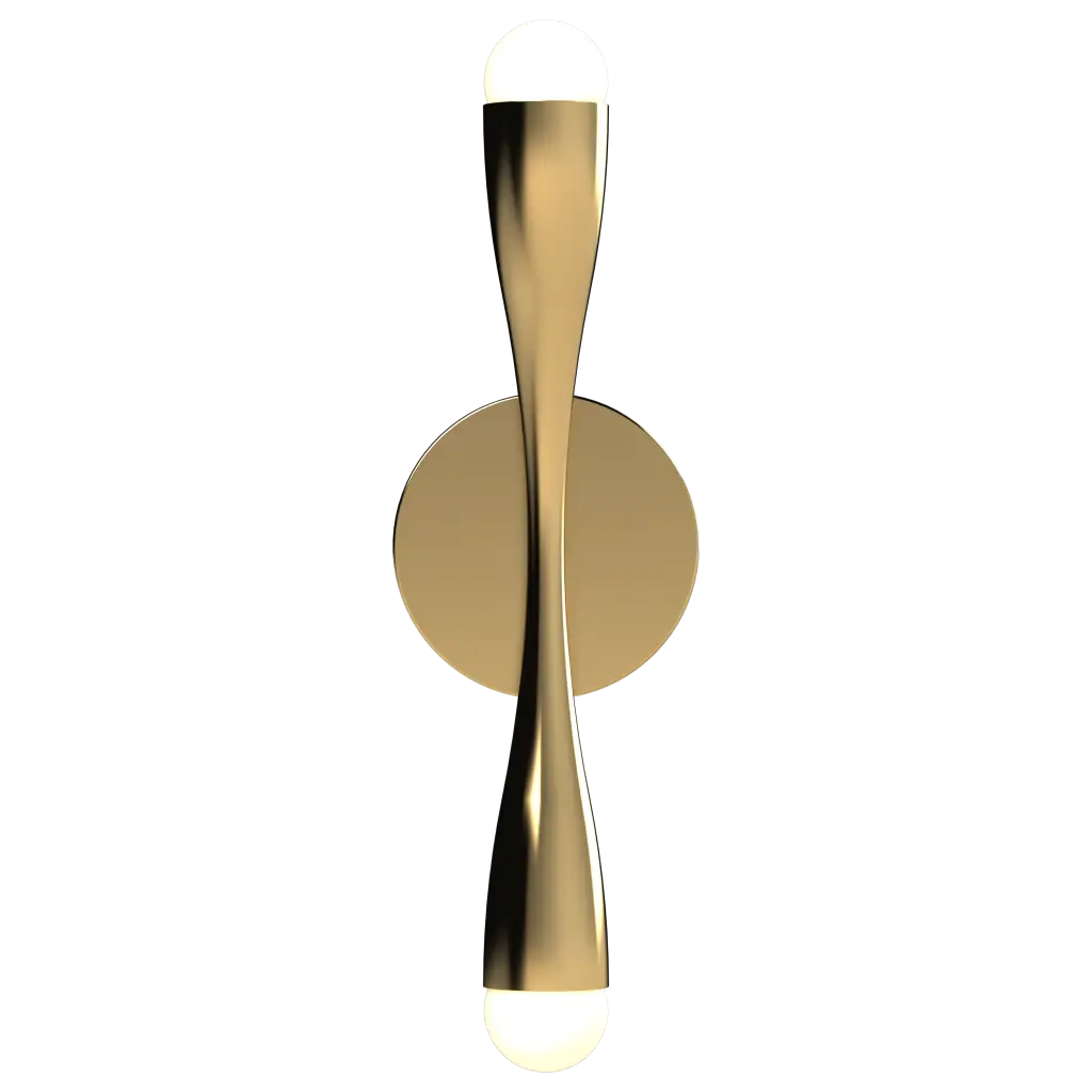 Gold wall sconce on a white background