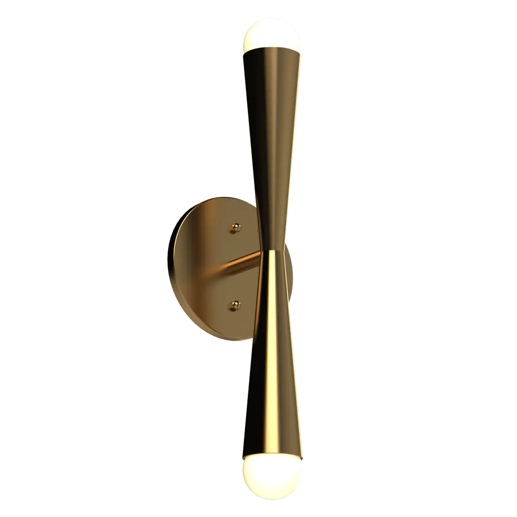Gold wall sconce on a white background