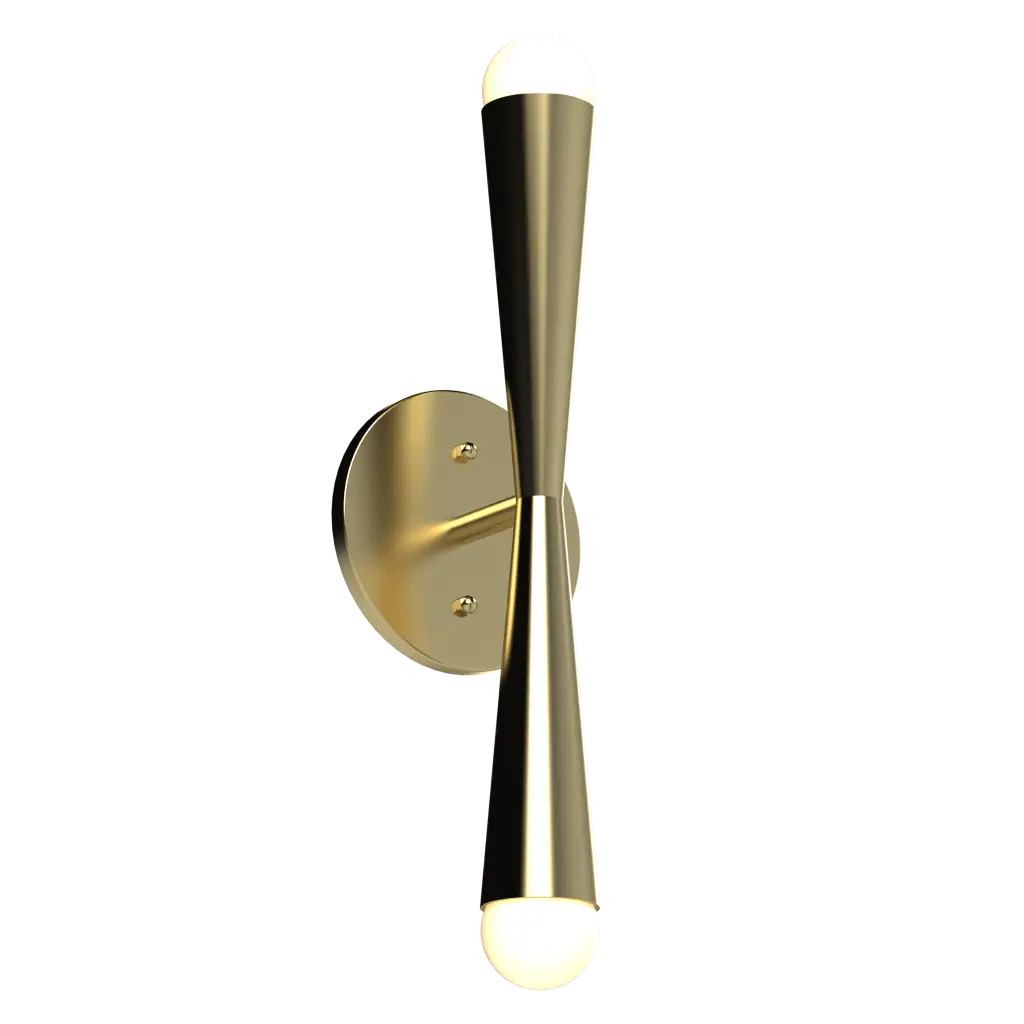 Gold wall sconce on a white background