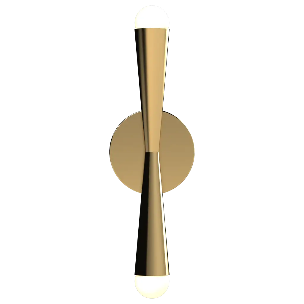 Gold wall sconce on a white background