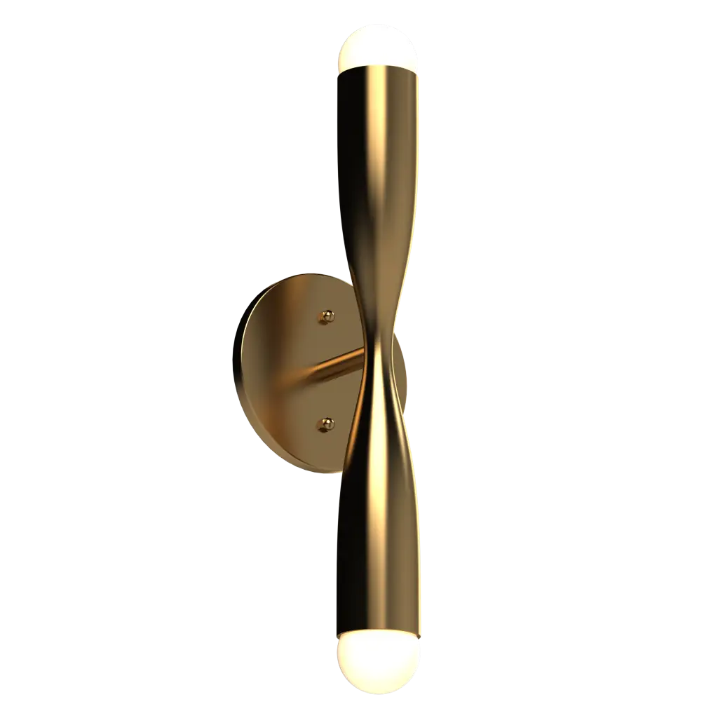 Gold wall sconce on a white background
