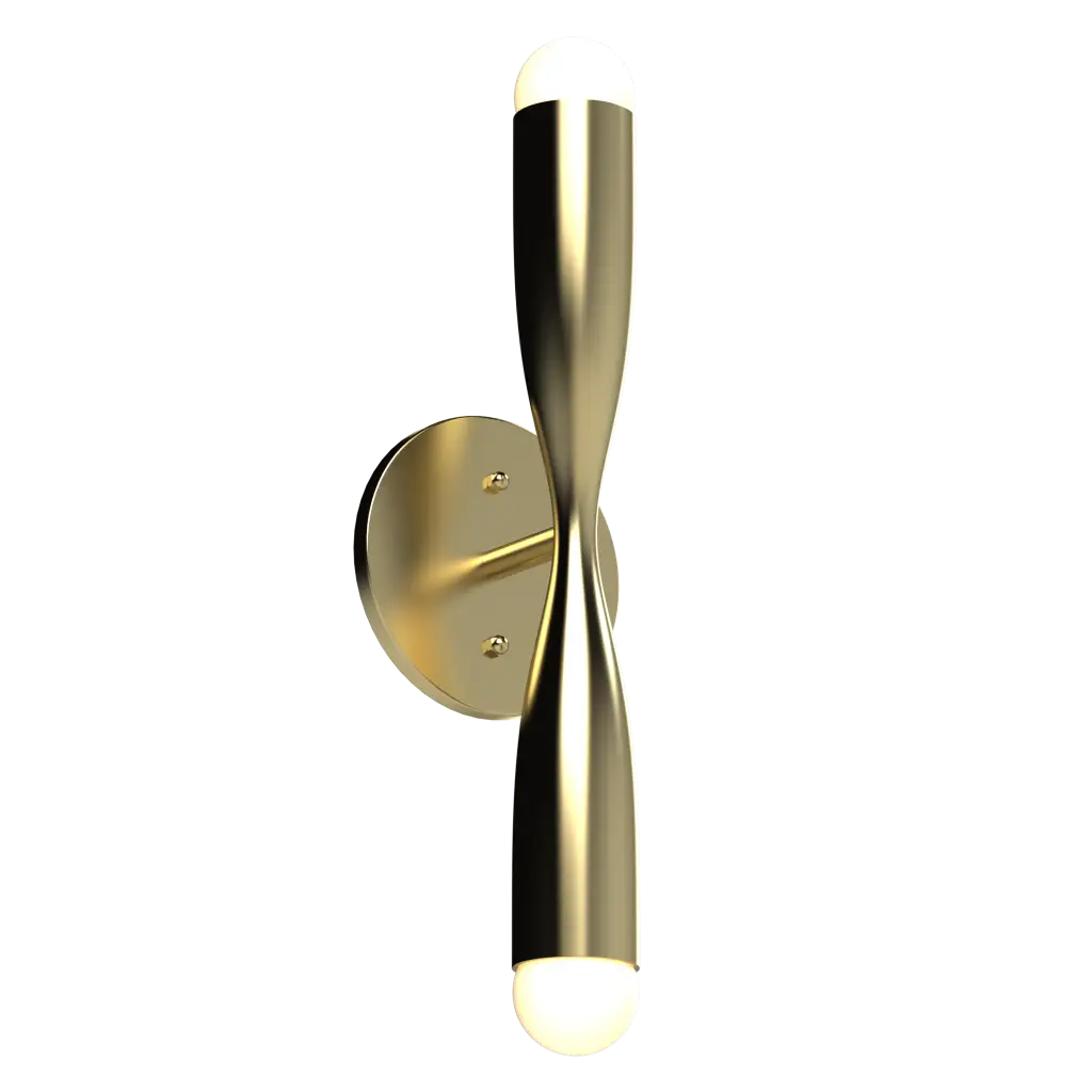 Gold wall sconce on a white background