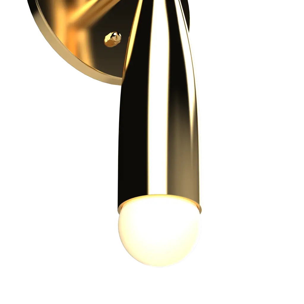 Modern ceiling light fixture with gold finish on a white background