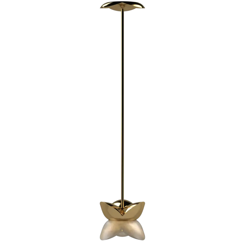 Gold pendant light fixture on a white background