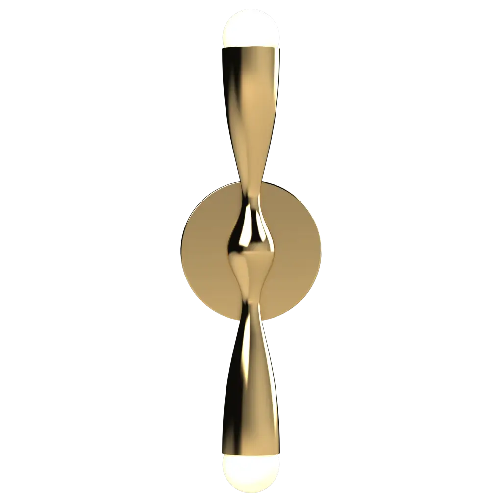 Gold wall sconce on a white background