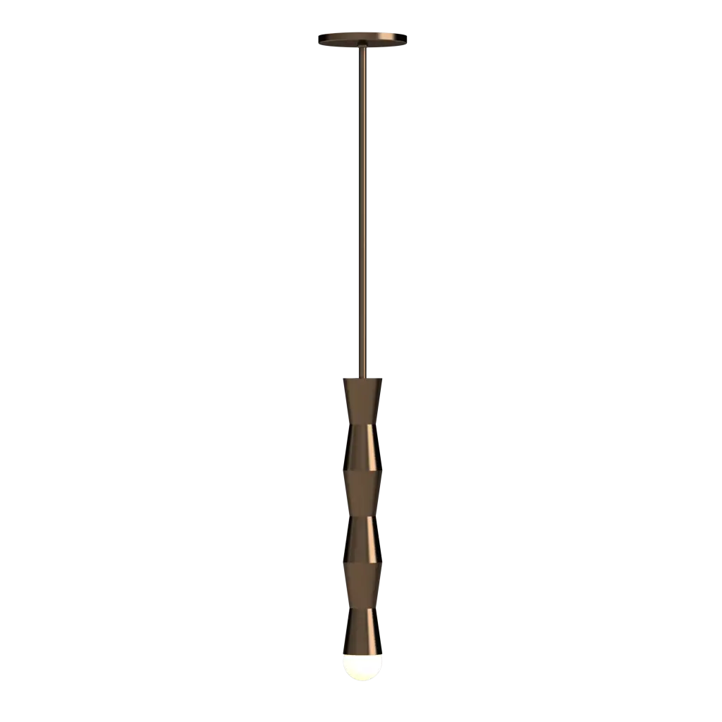 Bronze pendant light on a white background