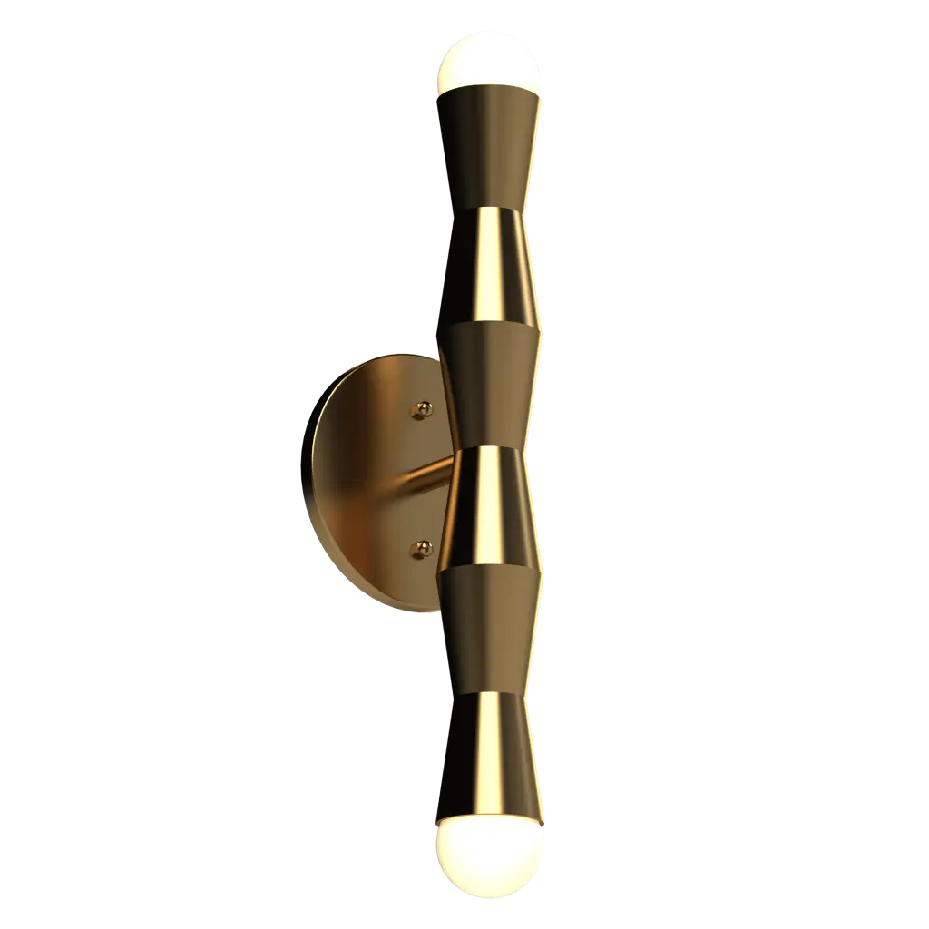 Gold wall sconce on a white background