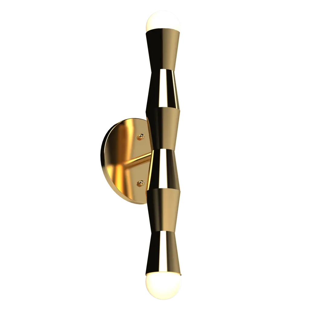 Gold wall sconce on a white background