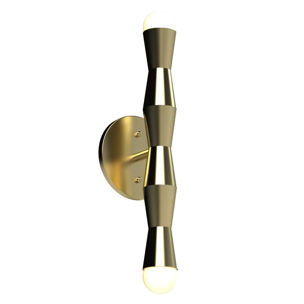 Gold wall sconce on a white background