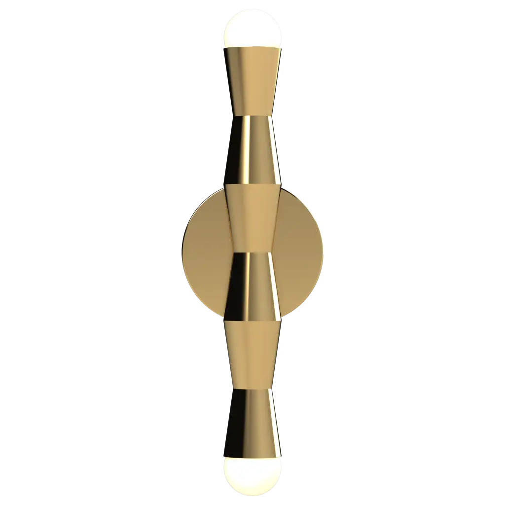 Gold wall sconce on a white background