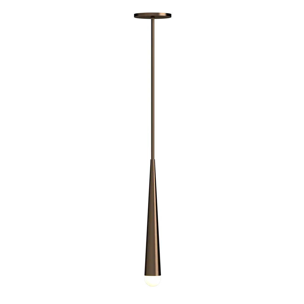 Bronze pendant light on a white background