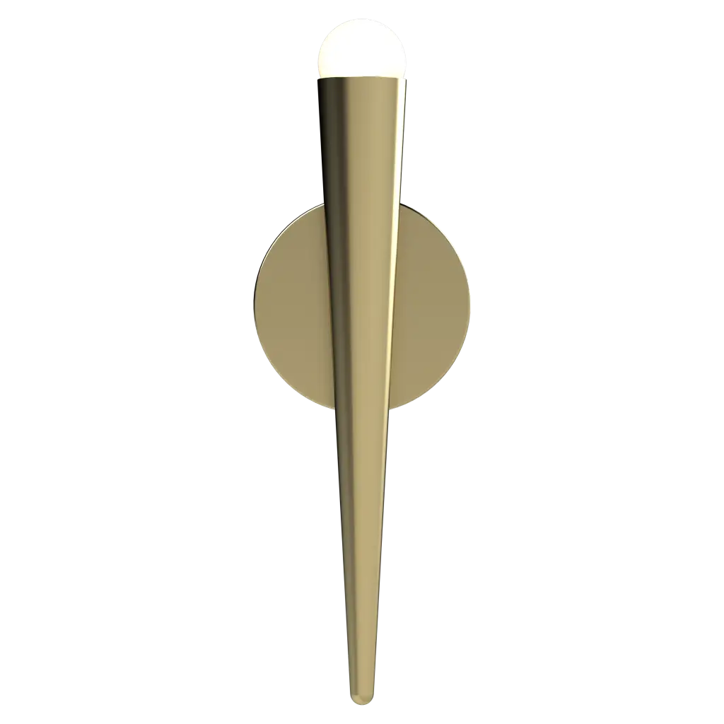 Gold wall sconce on a white background