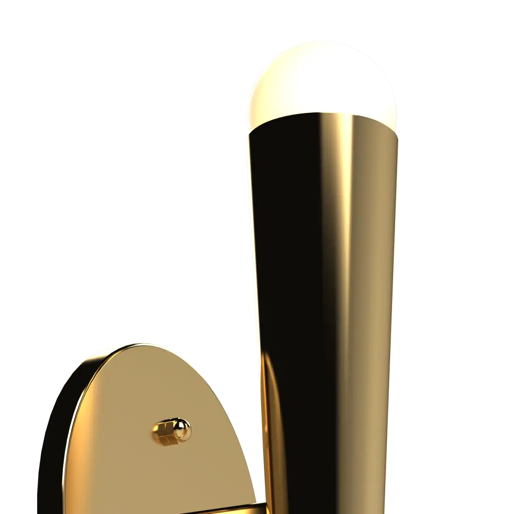 Gold wall sconce on a white background