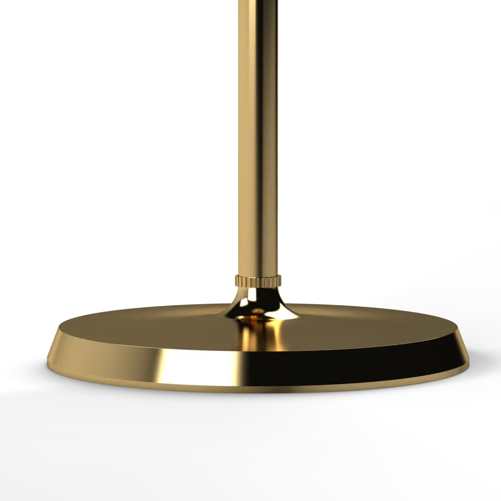 Gold lamp base on a white background