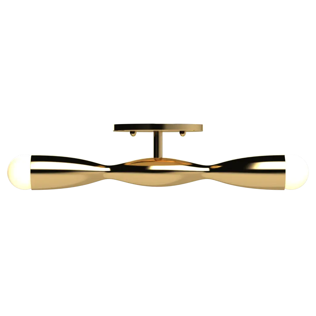 Gold ceiling light fixture on a white background