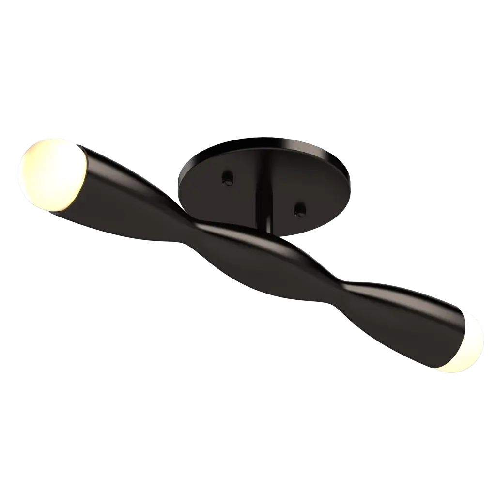 Modern black ceiling light fixture fixture on a white background