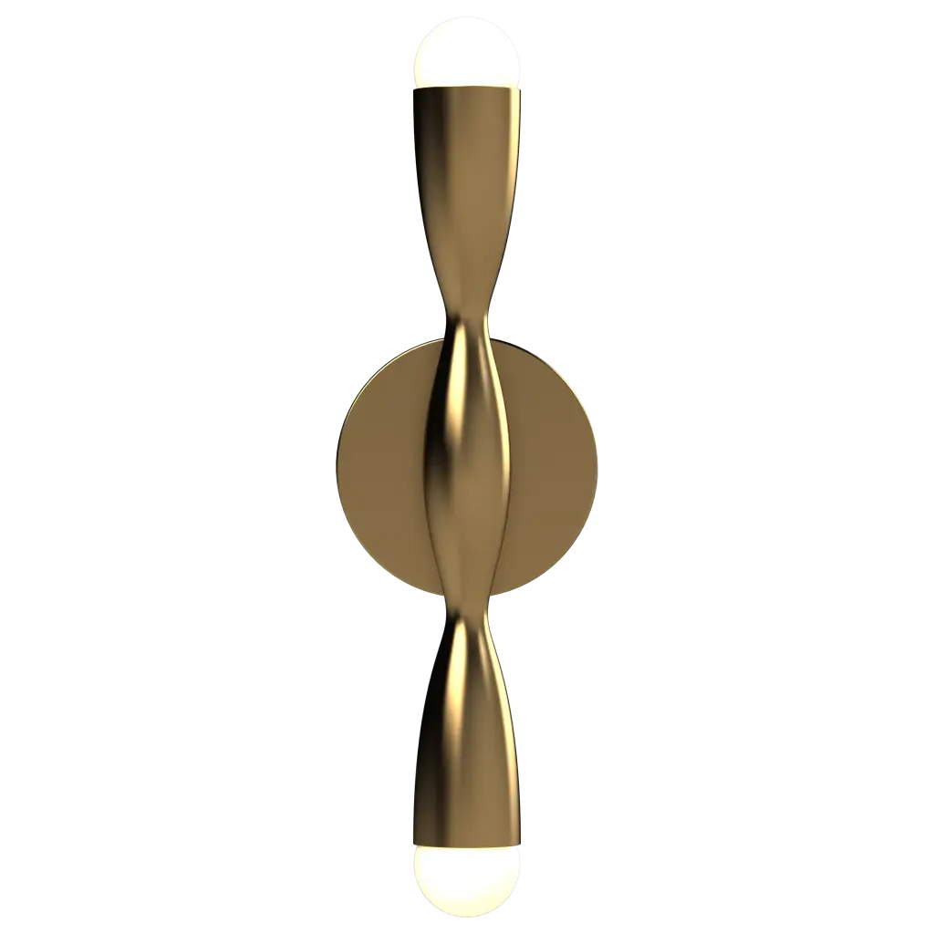 Gold wall sconce on a white background