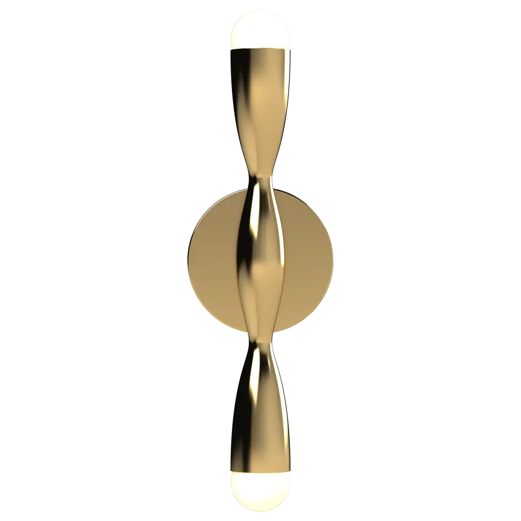 Gold pendant light fixture on a white background