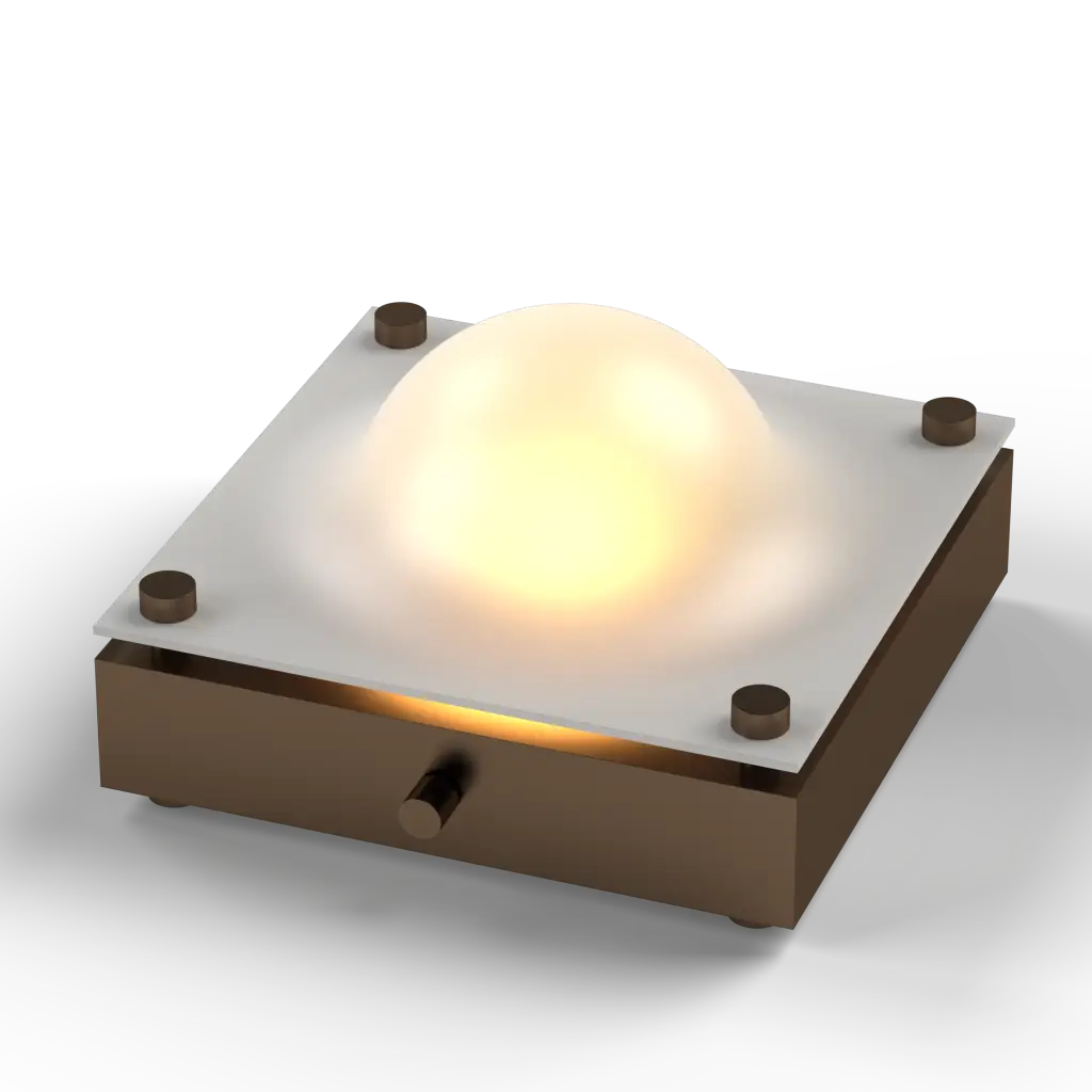 Decorative light fixture with a spherical glass shade on a white background