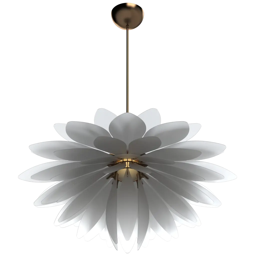 Floral-patterned pendant light on a white background