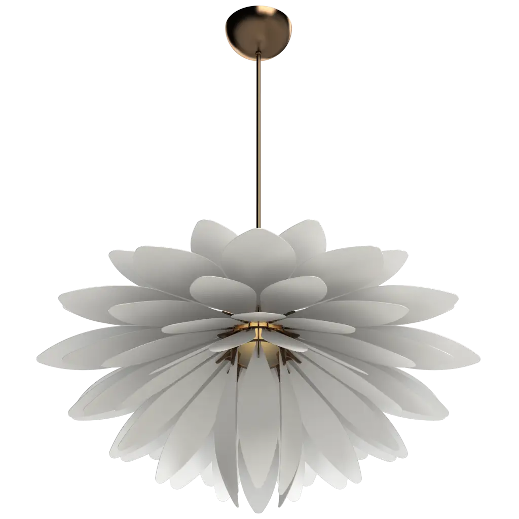 Floral-patterned pendant light on a white background