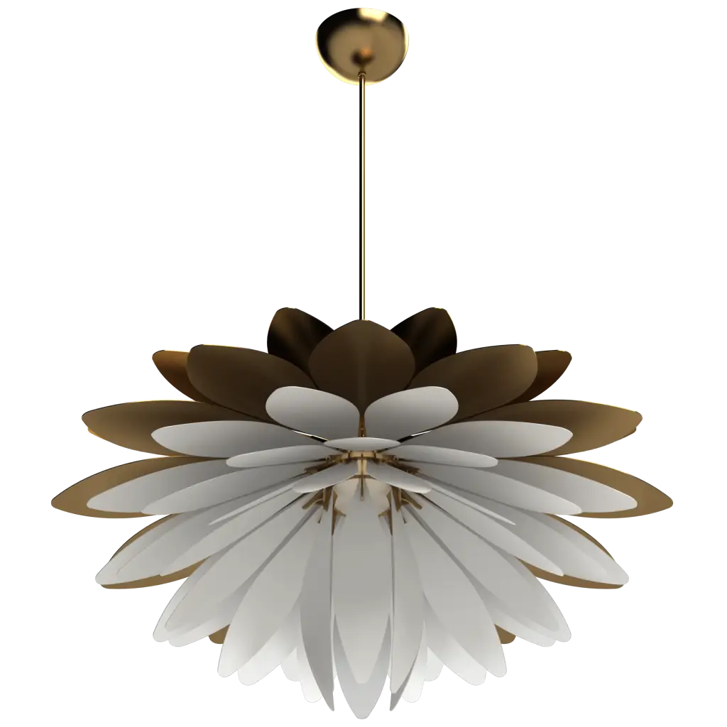 Decorative ceiling light fixture with a floral design on a white background