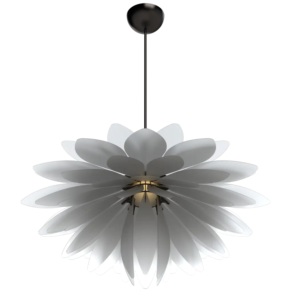 Floral-patterned pendant light on a white background
