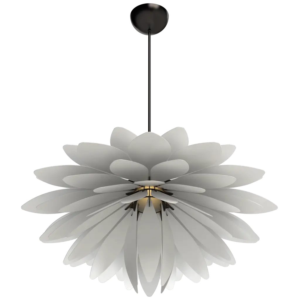 Floral-patterned pendant light on a white background