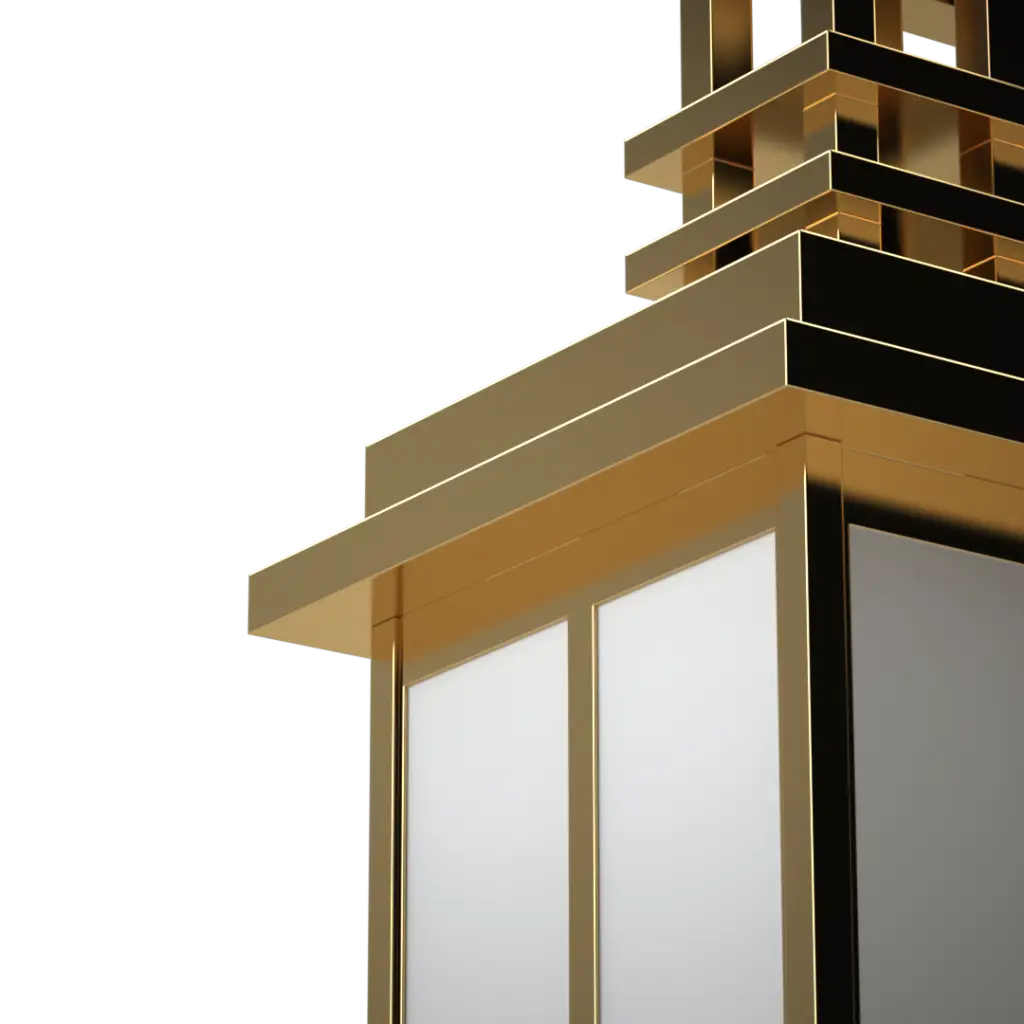 A gold and white modern lantern.
