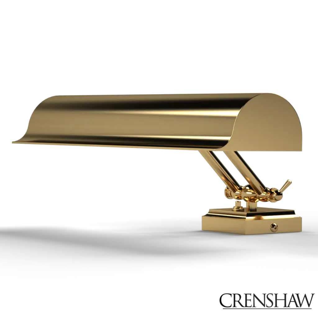 Gold desk lamp on a white background