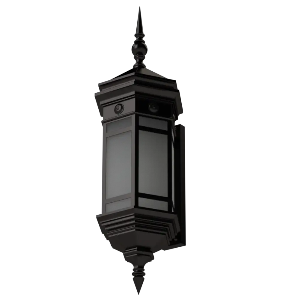 Dark bronze outdoor wall lantern with frosted glass panels.