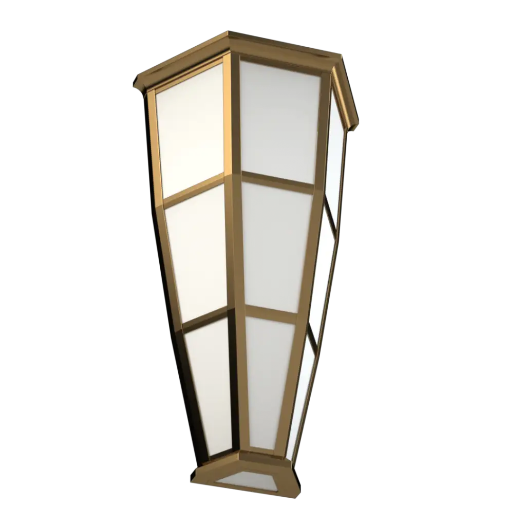 Ornate bronze and white glass lantern-style light fixture.