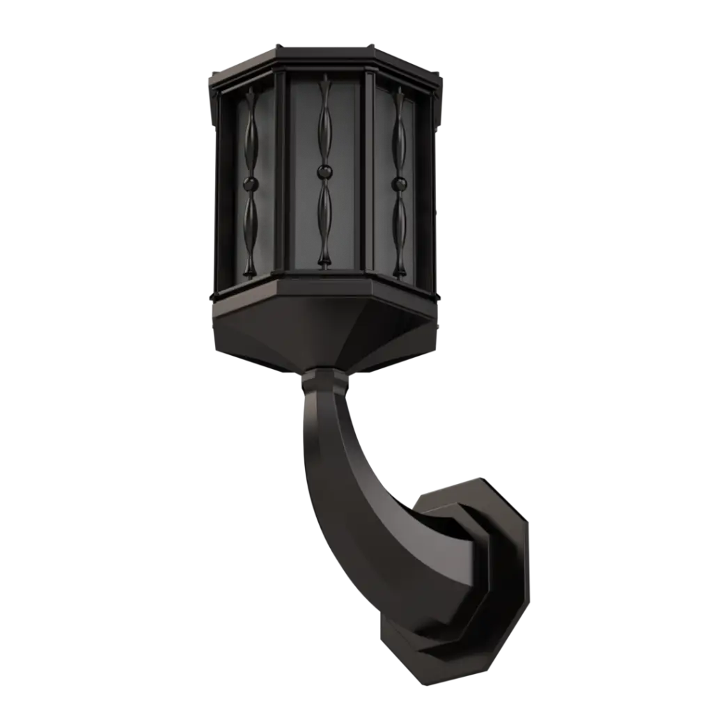 Dark gray octagonal outdoor wall lantern.