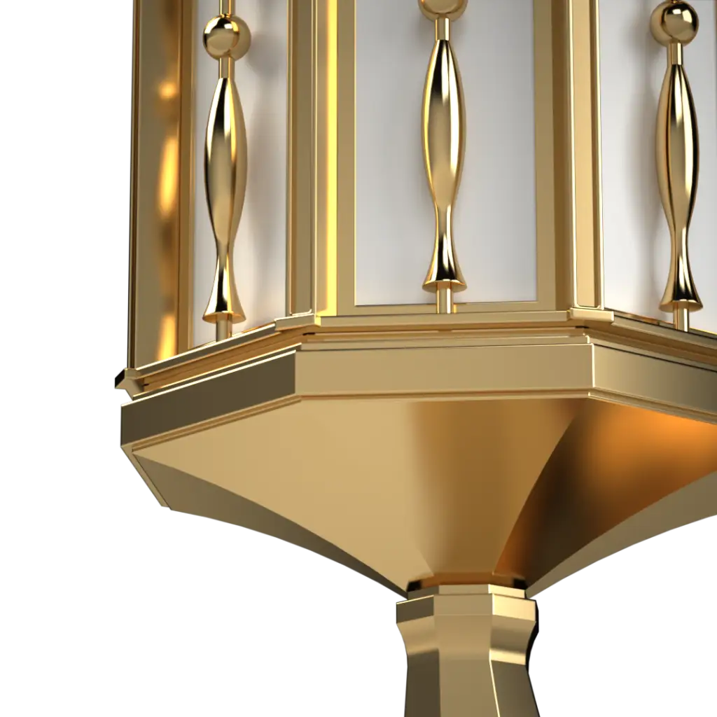 Ornate gold and white lantern.