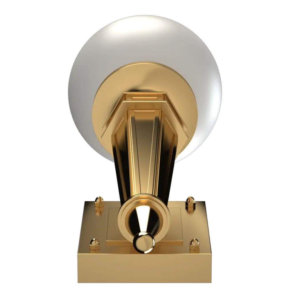 A gold and silver art deco-style trophy.
