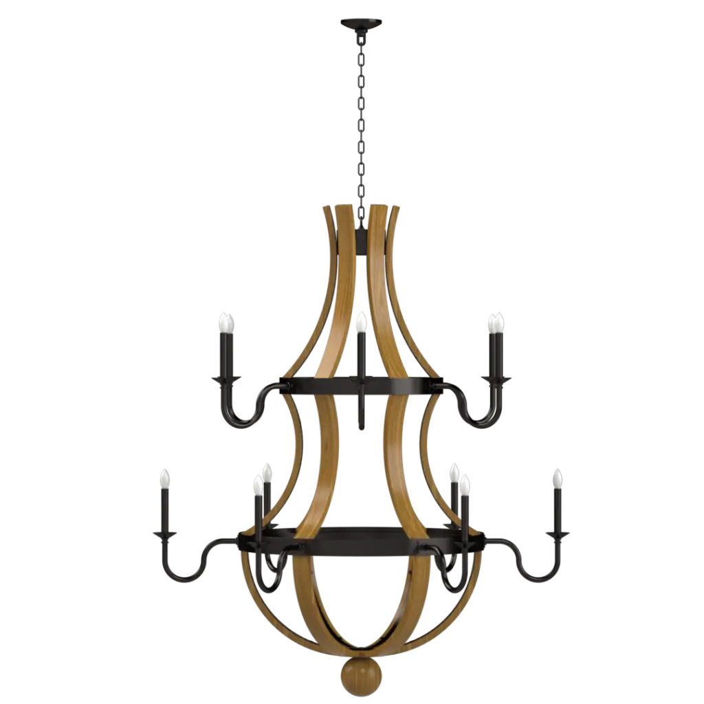 Alehouse Chandelier Oak Oil Rubbed Bronze / Bare Lamp