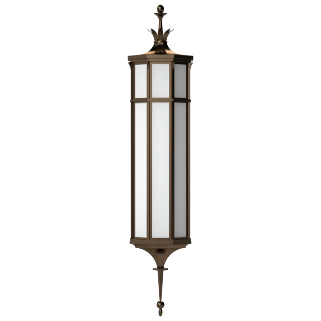 Decorative outdoor wall light fixture on a white background