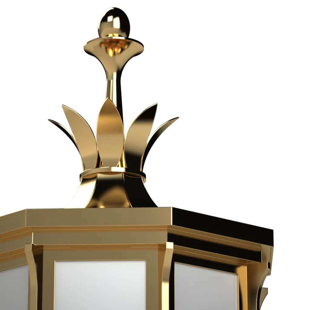 Decorative wall-mounted light fixture with gold and glass design on a white background