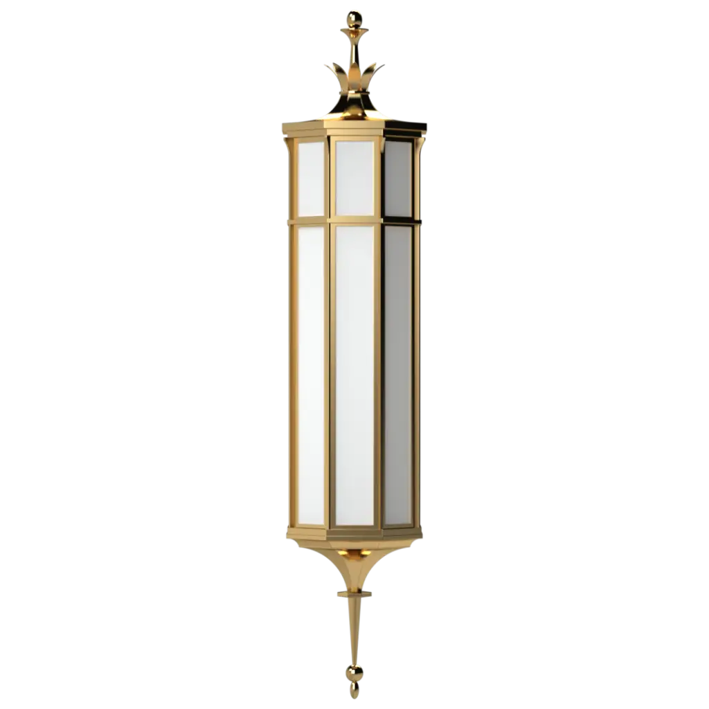 Decorative wall-mounted light fixture with gold and glass design on a white background