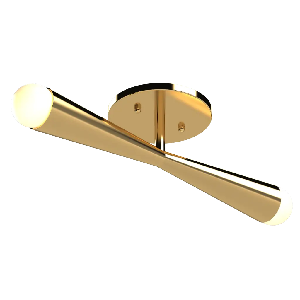 Axis Flush Mount Polished Brass Flush