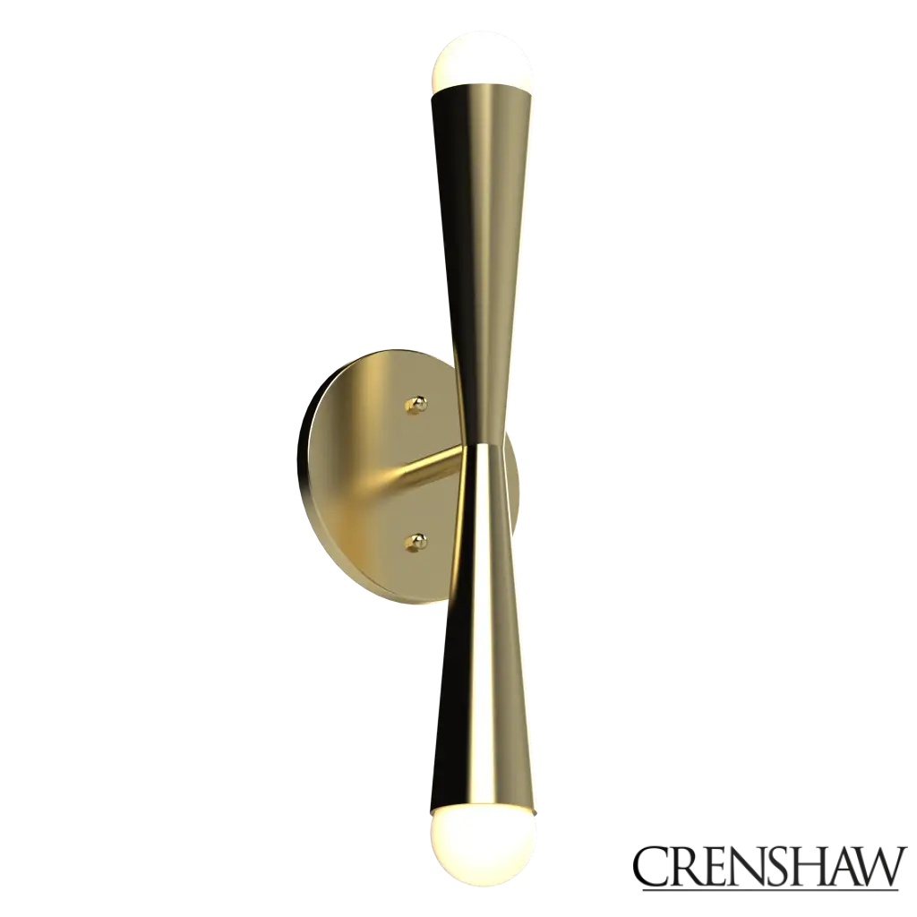 Gold wall sconce on a white background