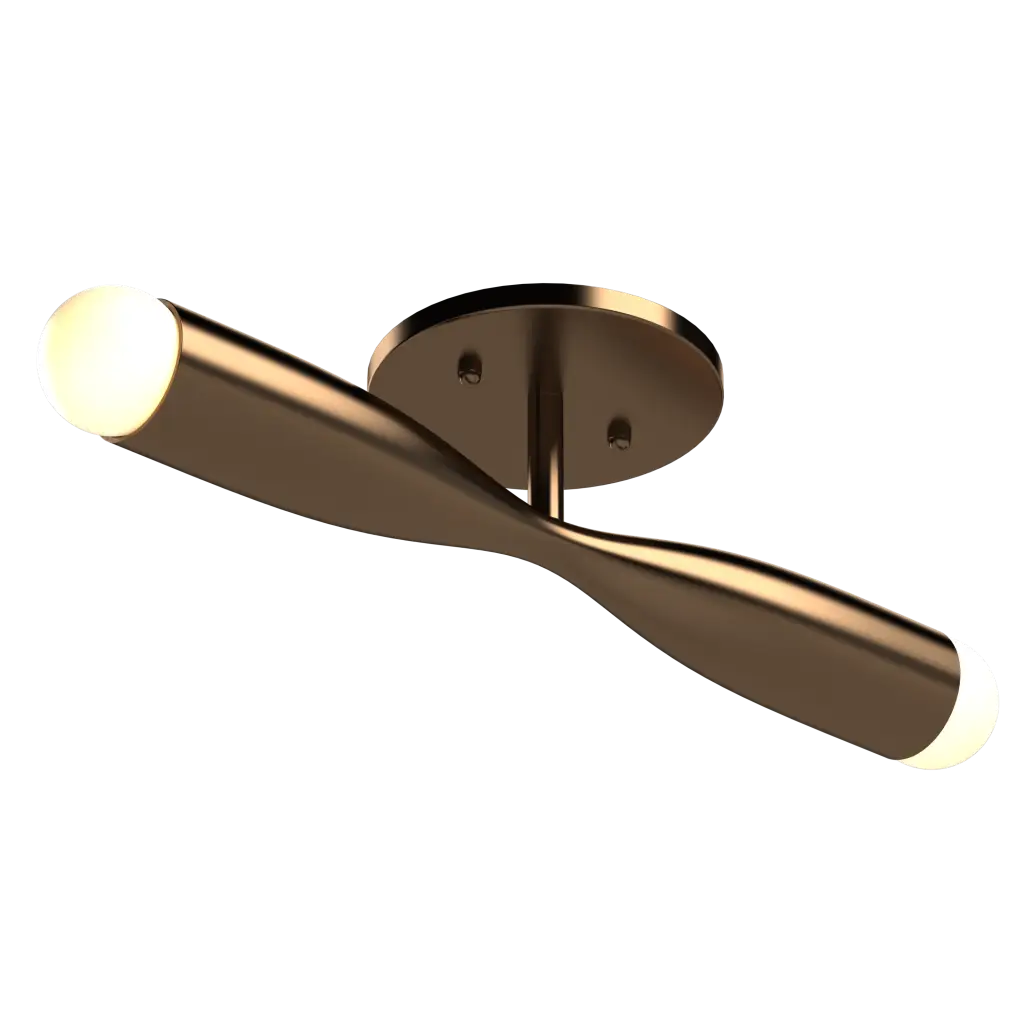 Gold ceiling light on a white background
