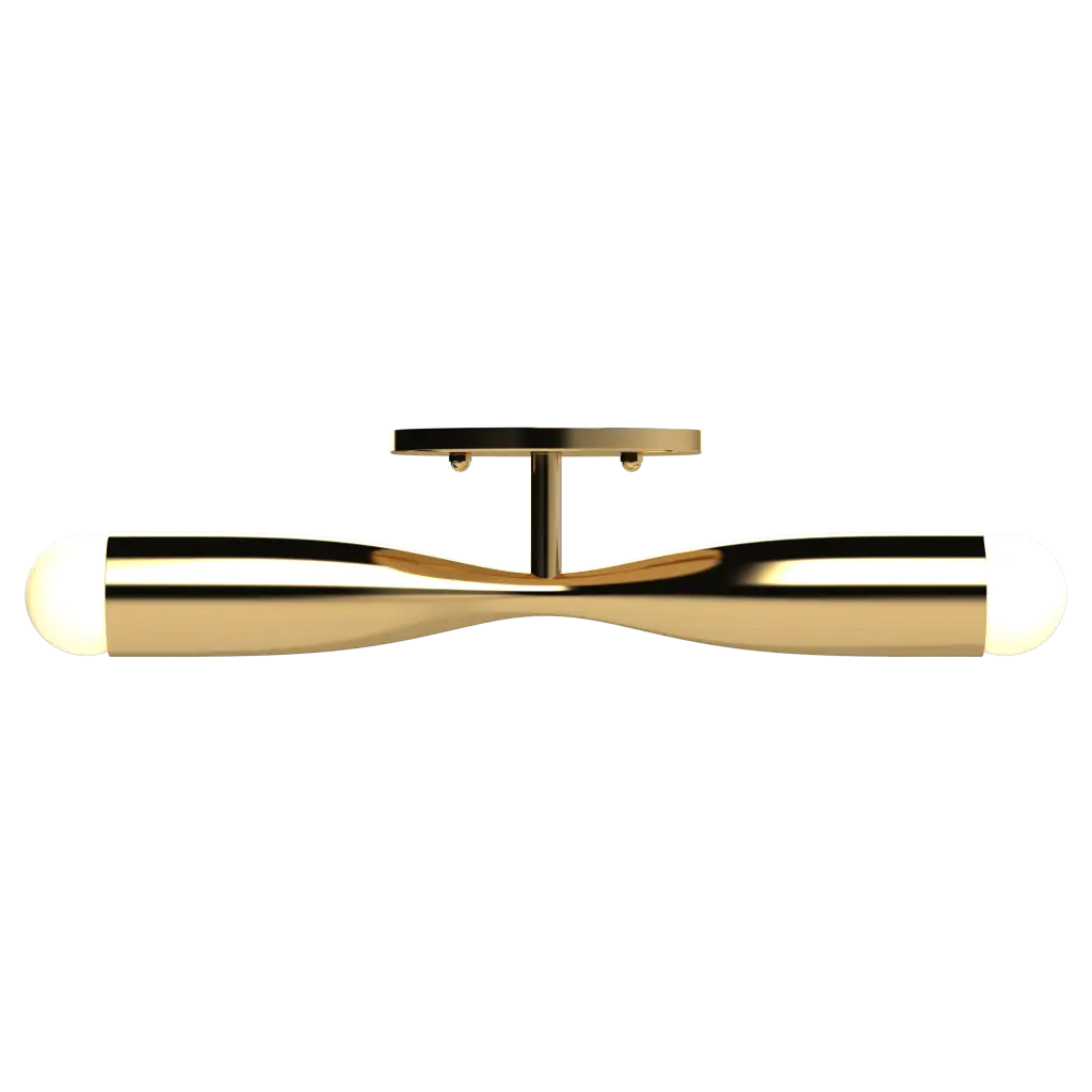 Gold-colored ceiling light on a white background