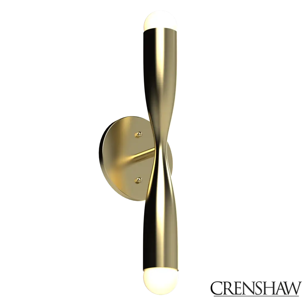 Gold wall sconce on a white background