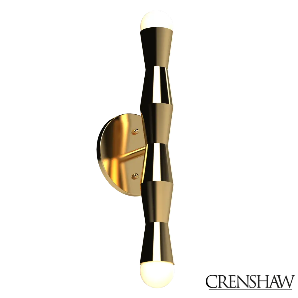Gold wall sconce on a white background