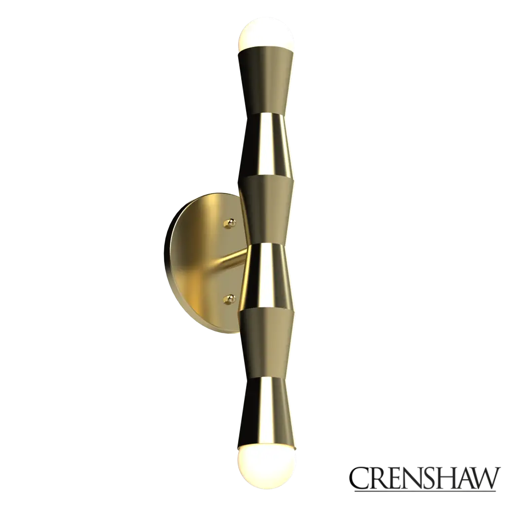 Gold wall sconce on a white background