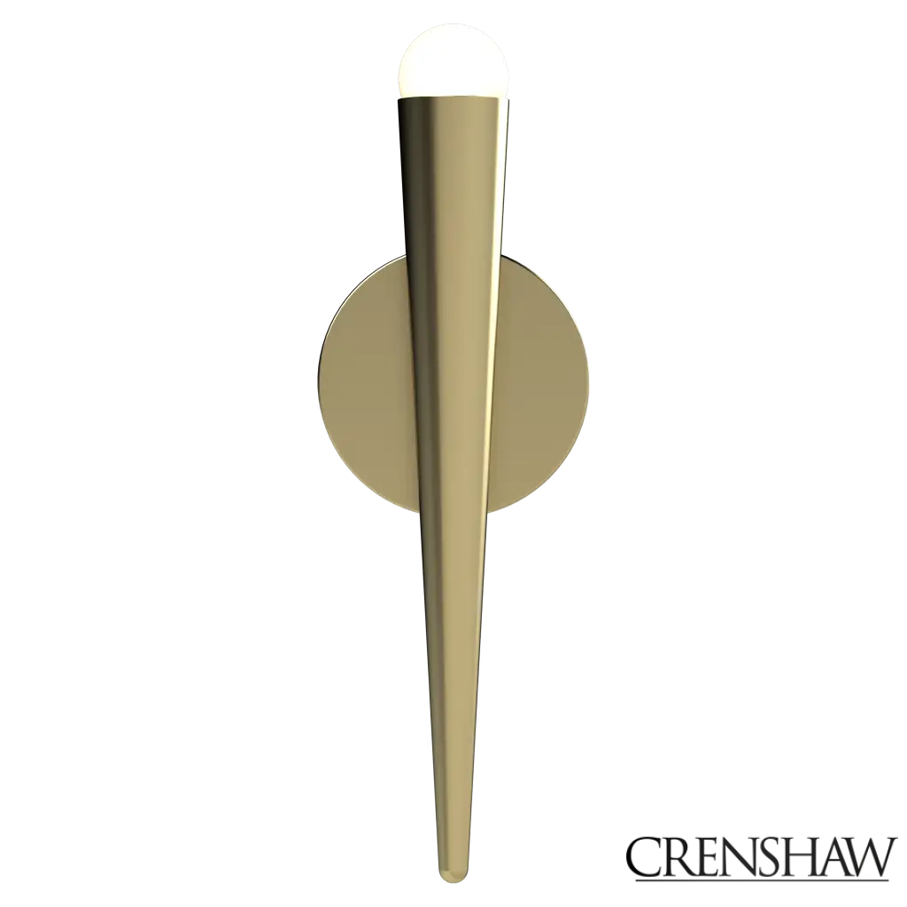 Gold wall sconce on a white background