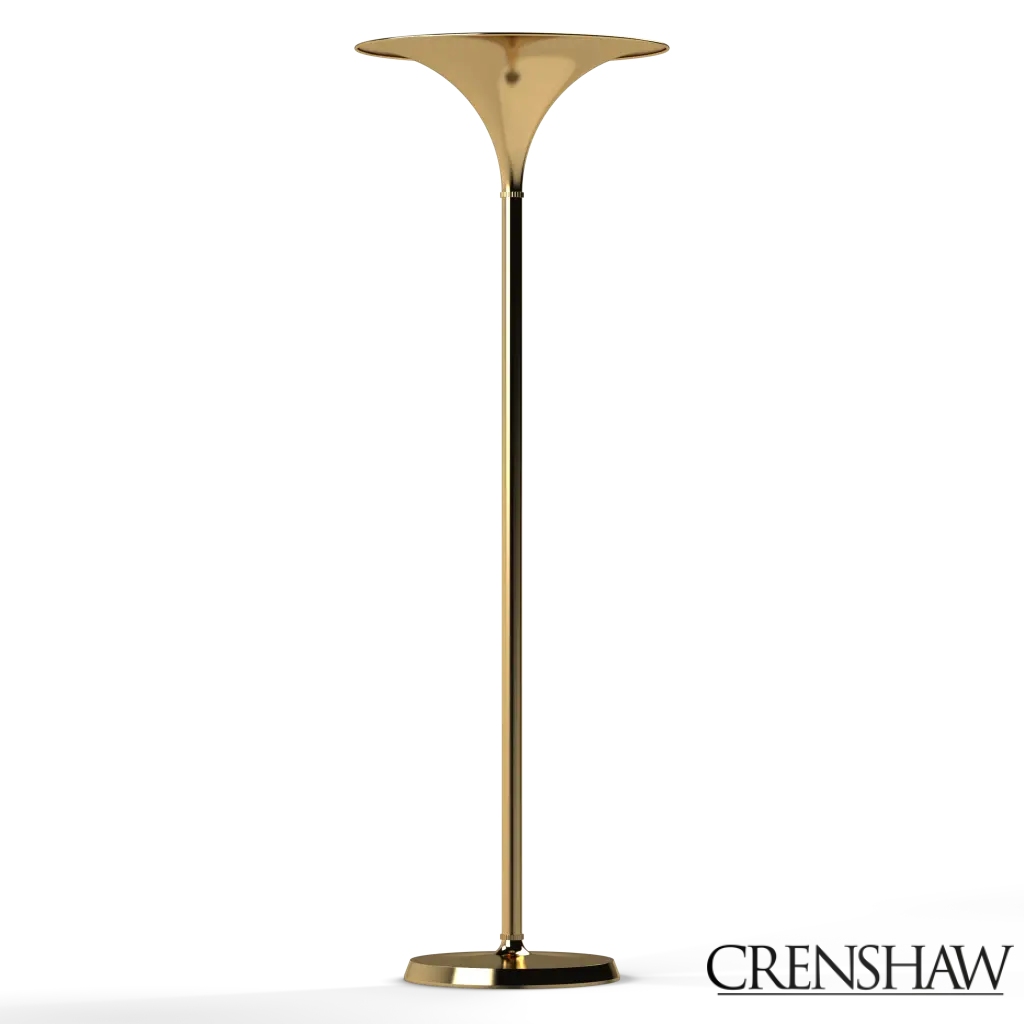 Gold floor lamp on a white background
