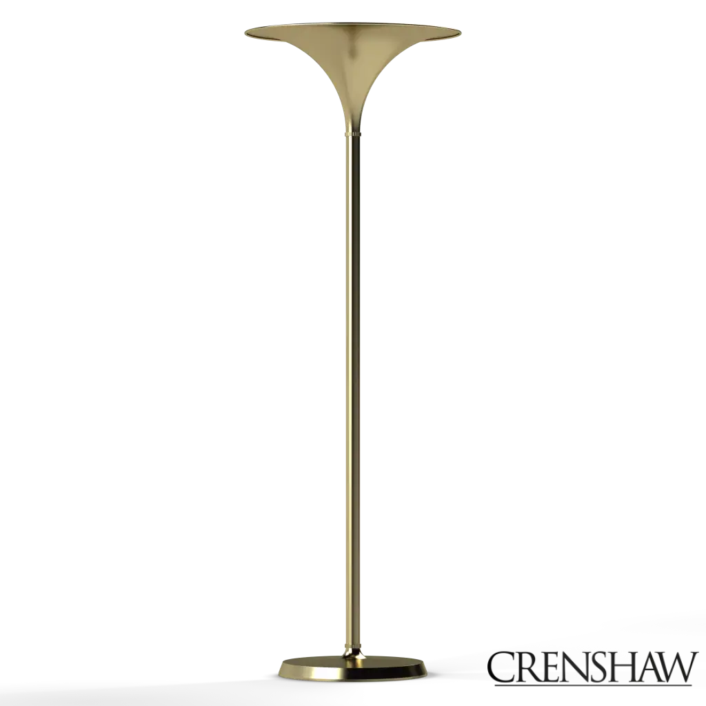 Gold floor lamp on a white background